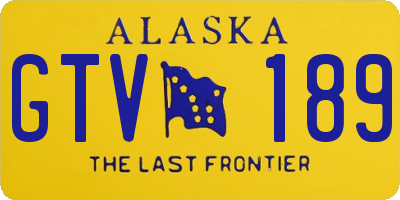 AK license plate GTV189