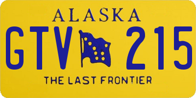 AK license plate GTV215