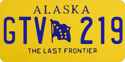 AK license plate GTV219