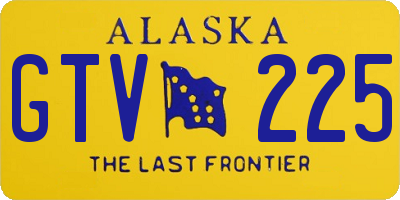 AK license plate GTV225