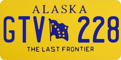 AK license plate GTV228