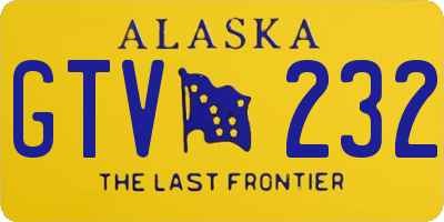 AK license plate GTV232