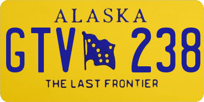 AK license plate GTV238