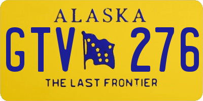 AK license plate GTV276