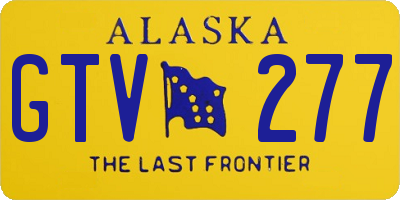 AK license plate GTV277