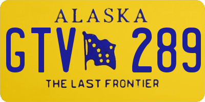 AK license plate GTV289