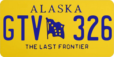 AK license plate GTV326