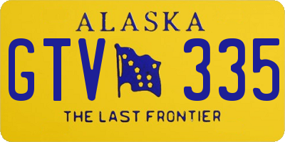 AK license plate GTV335
