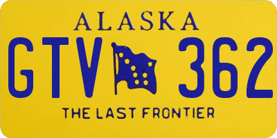 AK license plate GTV362