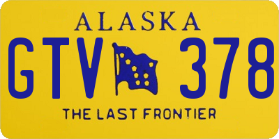 AK license plate GTV378