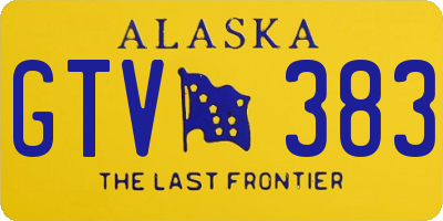 AK license plate GTV383