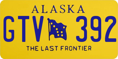 AK license plate GTV392