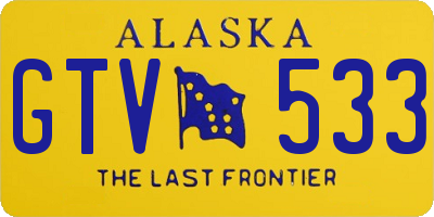 AK license plate GTV533