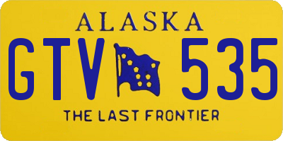 AK license plate GTV535