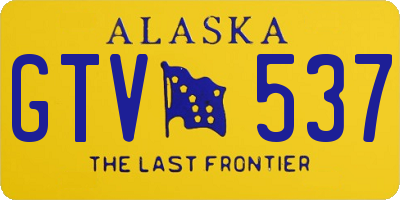 AK license plate GTV537