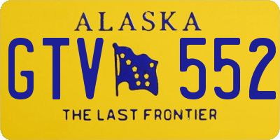 AK license plate GTV552