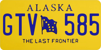 AK license plate GTV585