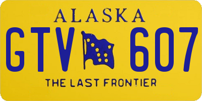 AK license plate GTV607