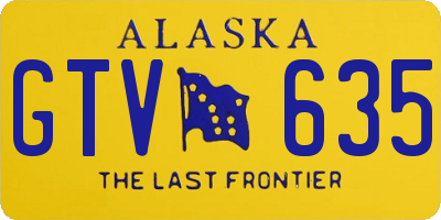 AK license plate GTV635