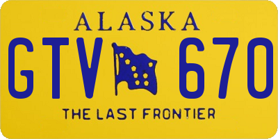 AK license plate GTV670