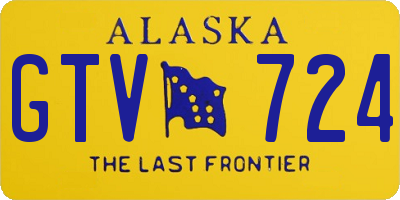 AK license plate GTV724