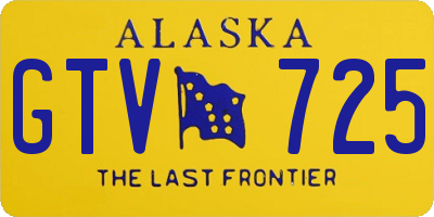 AK license plate GTV725