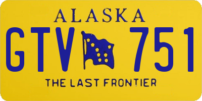 AK license plate GTV751