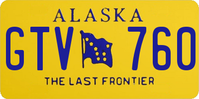 AK license plate GTV760