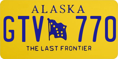 AK license plate GTV770
