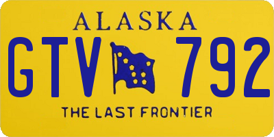 AK license plate GTV792