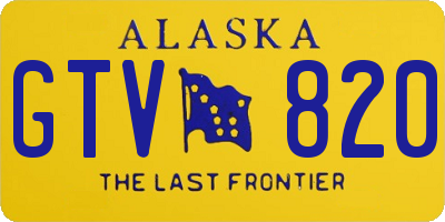 AK license plate GTV820