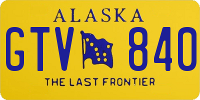 AK license plate GTV840