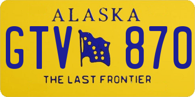 AK license plate GTV870