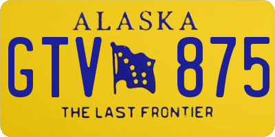 AK license plate GTV875