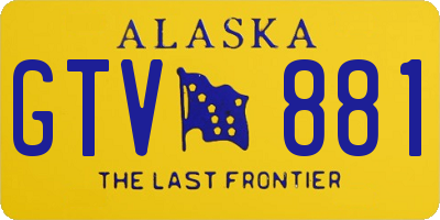 AK license plate GTV881