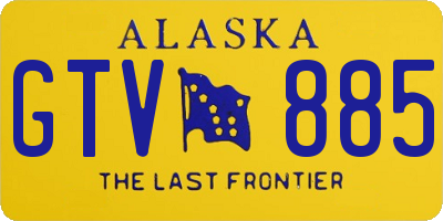 AK license plate GTV885