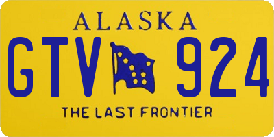 AK license plate GTV924