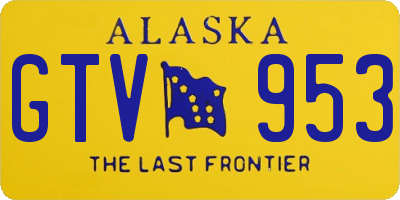 AK license plate GTV953