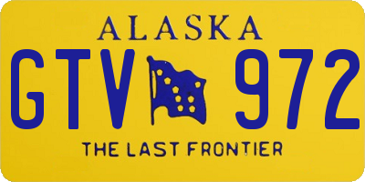 AK license plate GTV972