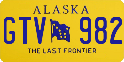 AK license plate GTV982