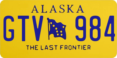 AK license plate GTV984