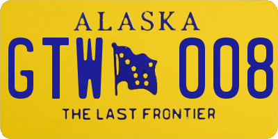 AK license plate GTW008