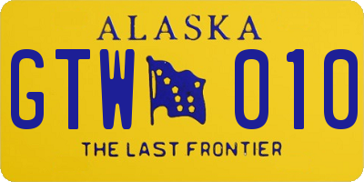 AK license plate GTW010