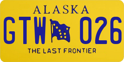 AK license plate GTW026