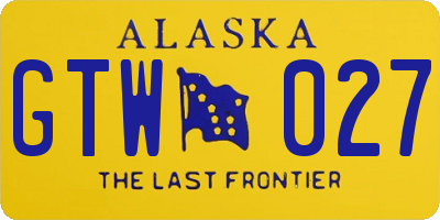 AK license plate GTW027