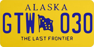 AK license plate GTW030