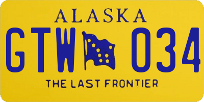 AK license plate GTW034