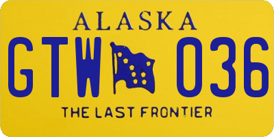 AK license plate GTW036