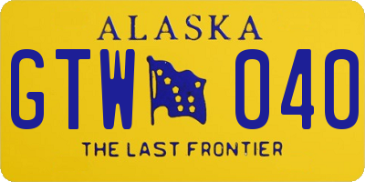 AK license plate GTW040