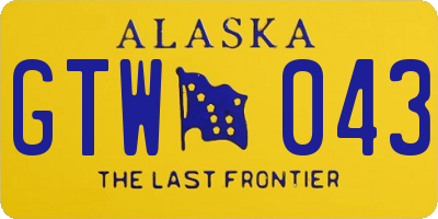 AK license plate GTW043